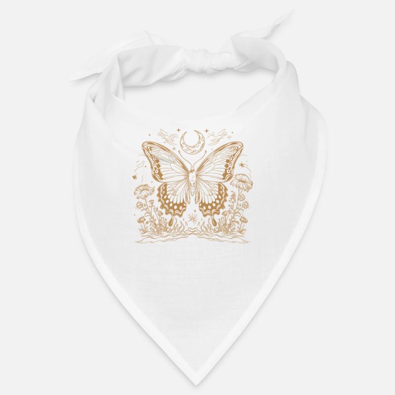 Fairycore Cottagecore Floral Moth Bandana