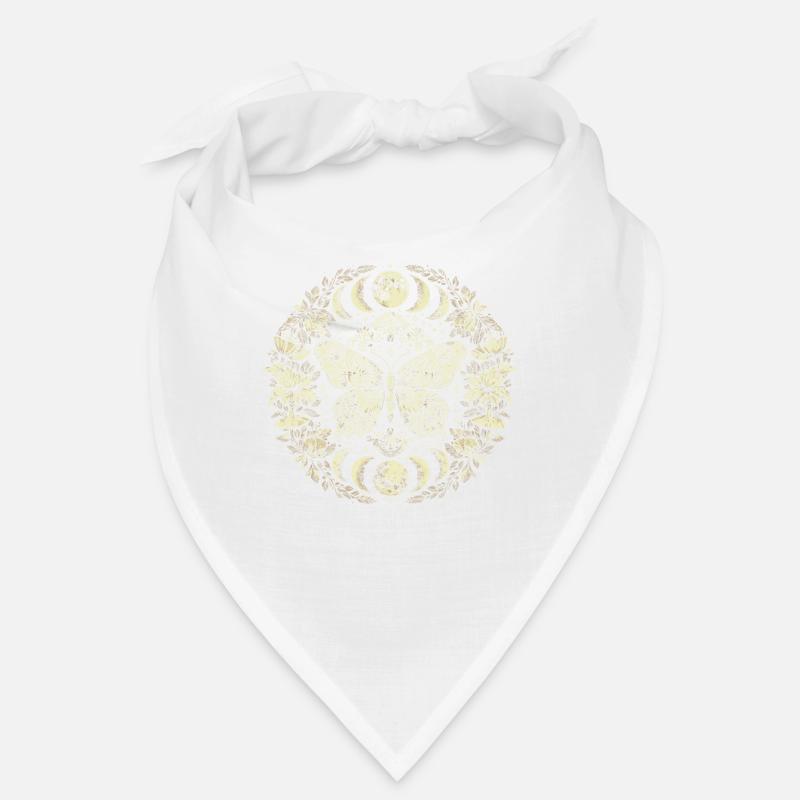 Fairycore Pilze Luna Moth - Bandana - Weiß