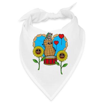 Erdnuss Hippie Hippies Sonnenblumen Erdnüsse - Bandana - Weiß - Vorne