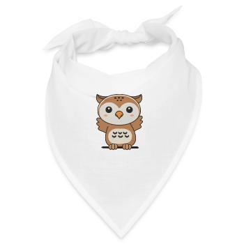 Eule süße Tiere für Kinder manga Eulen - Bandana - Weiß - Vorne