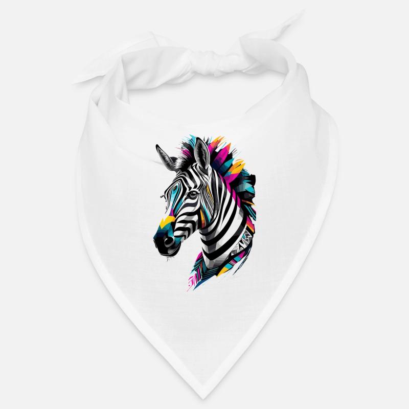 Multicolor Tribal Geometric Zebra Bandana