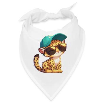 Leoparden Leopard - Bandana - Weiß - Vorne