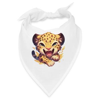 Leoparden Leopard - Bandana - Weiß - Vorne