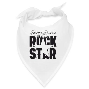 Ich bin keine Prinzessin Ich bin ein Rock Star - Bandana - Weiß - Vorne