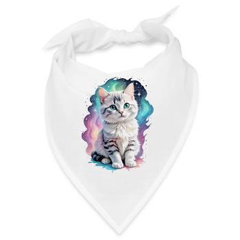 Kosmische katzenhafte Eleganz Cosmic Feline - Bandana - Weiß - Vorne