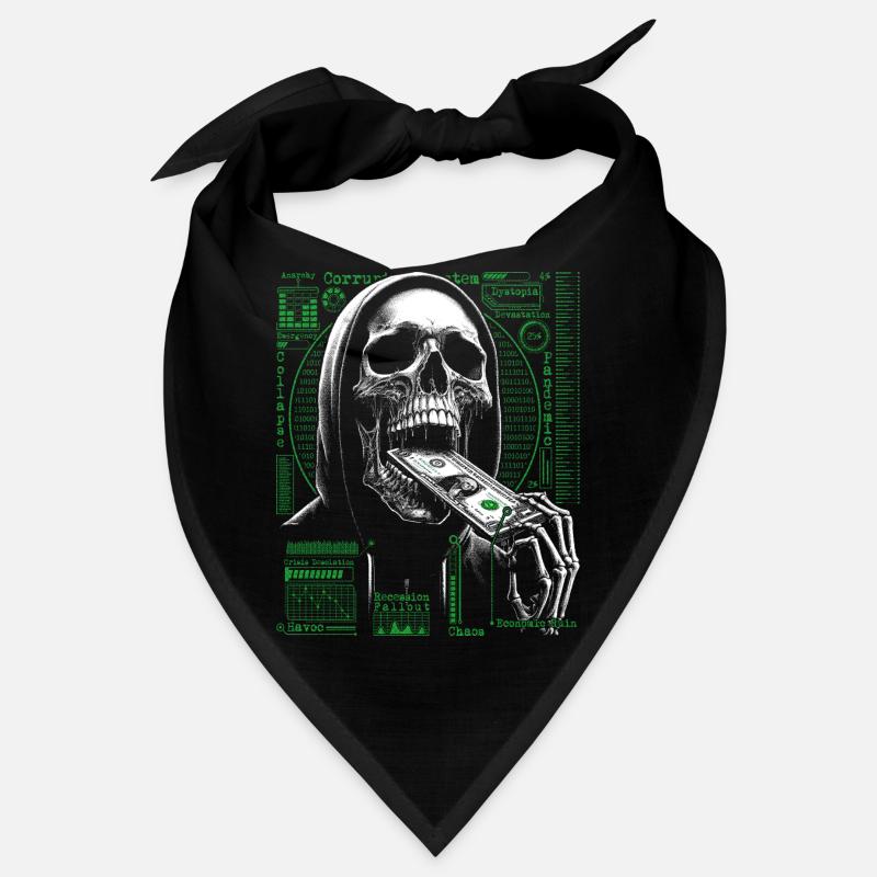 Hacker Skull Eating Dollar - Anarchy & Corruption Bandana