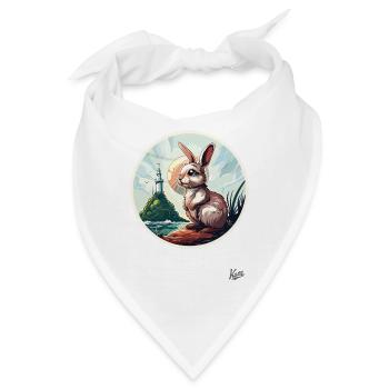 Der Hase am Leuchtturm - Bandana - Weiß - Vorne