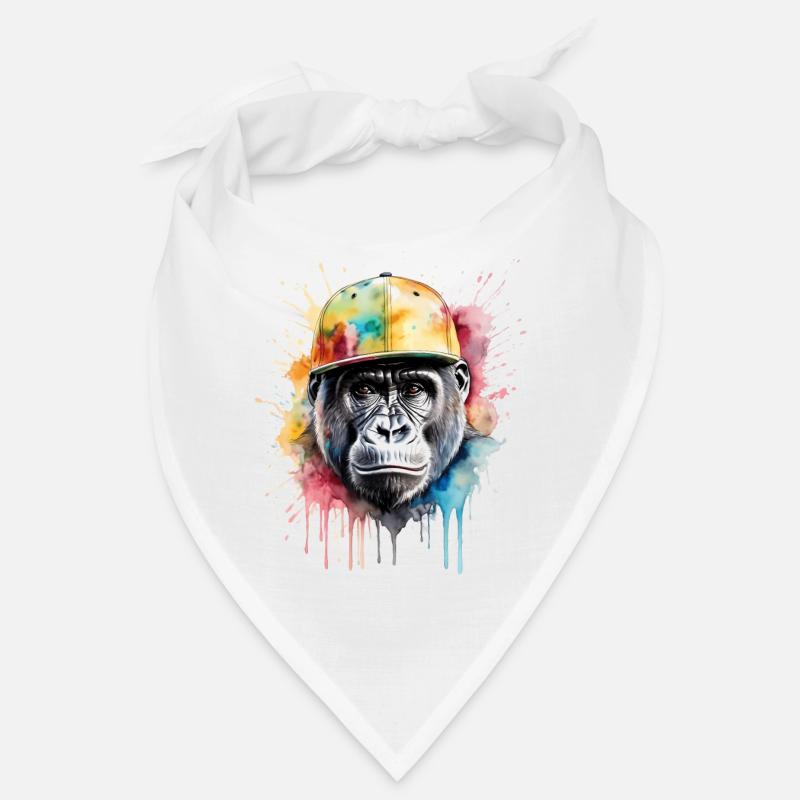 Gorilla Snapback Cap Affe Cool Tier Design Print Bandana
