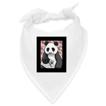 Pandabär Pandabären China Kirschblüte Asien - Bandana - Weiß - Vorne