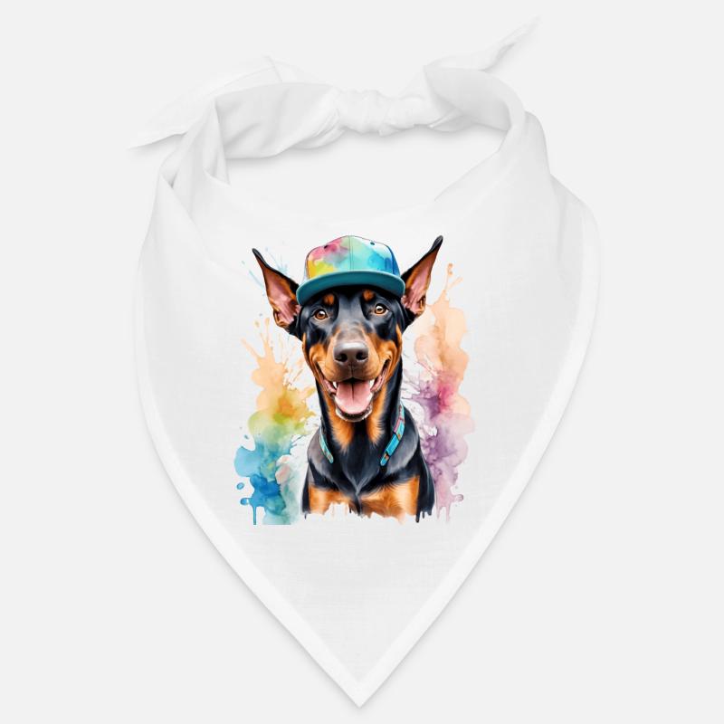 Doberman Snapback Cap Dog Funny Design Print Bandana