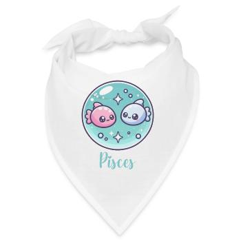 Süße Pisces Sternzeichen Astrologie Geschenk - Bandana - Weiß - Vorne