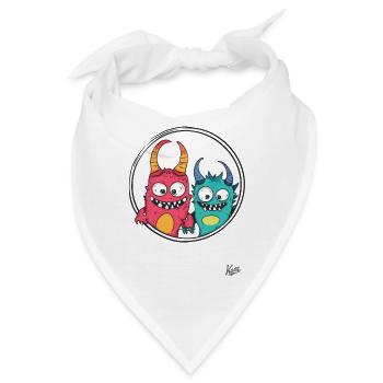 Lustige Monster-Freunde - Bandana - Weiß - Vorne