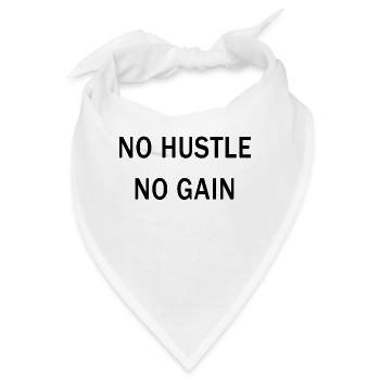 No Hustle No Gain Motivational Design - Bandana - Weiß - Vorne