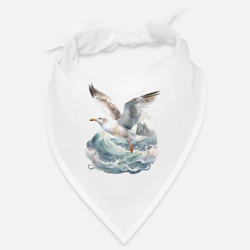Möwen Möwe Seevögel Seevogel Meer maritim - Bandana - Weiß