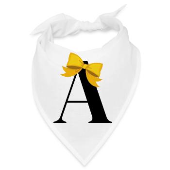 Gelber Schleifenbuchstabe - Bandana - Weiß - Vorne