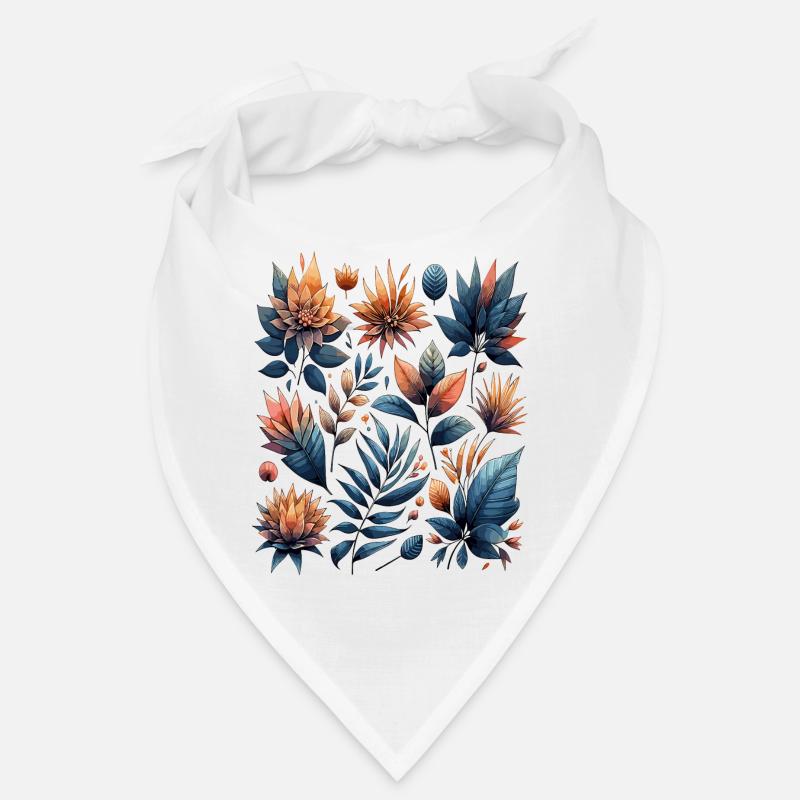 Watercolor Leaves Boho Leaf Pattern Bandana
