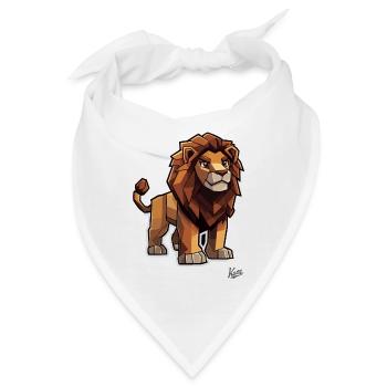 Starker Pixel-Löwe - Bandana - Weiß - Vorne