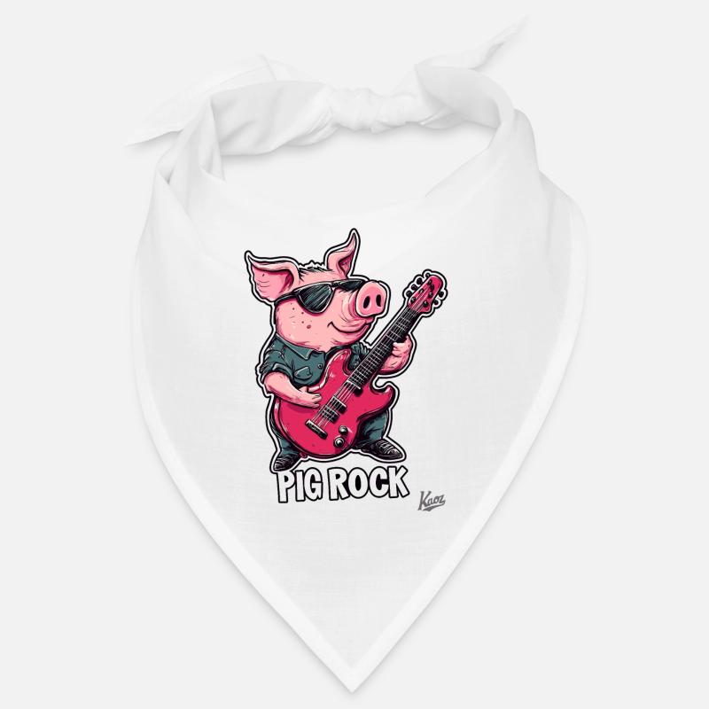 Guitar Playing Rock Pig Bandana