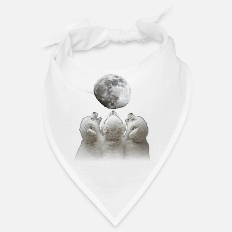 Bichon Frise Dog Howling Moon Bandana