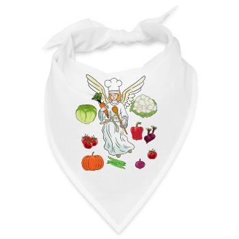 Engel himmlisch kochen Gemüse Kochkunst Köche - Bandana - Weiß - Vorne