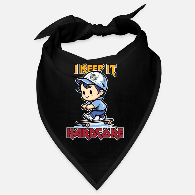 Kleiner Skateboarder bleibt immer Hardcore Bandana