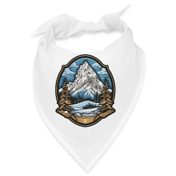 Berge Mountains - Bandana - Weiß - Vorne