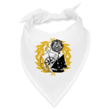 Kompass maritim Schiff Schiffe Seefahrt Käpten - Bandana - Weiß - Vorne