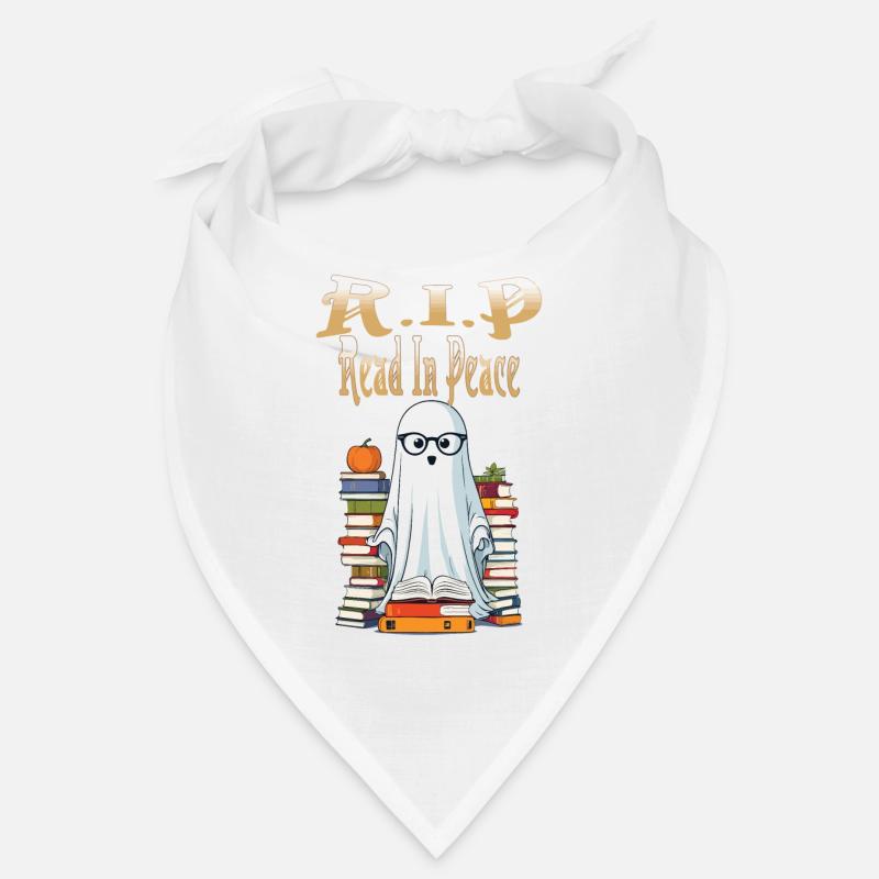 Cute Book Lover Ghost Halloween Bandana