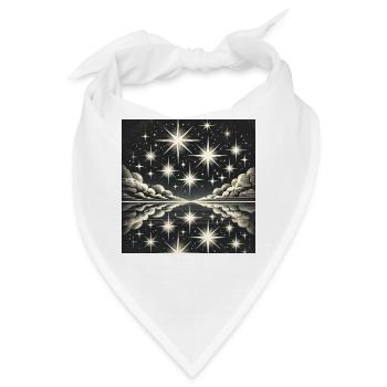 Funkelnder Nachthimmel Sternschnuppe Sterne - Bandana - Weiß - Vorne