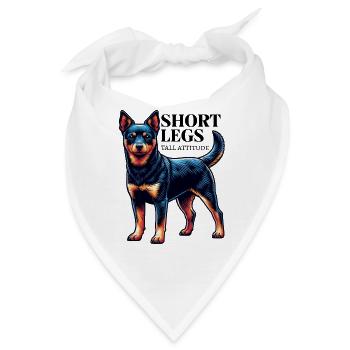 Lancashire Heeler kurze Beine Spruch Geschenkidee - Bandana - Weiß - Vorne