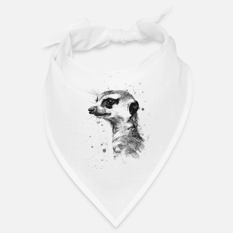 Erdmännchen - Bandana - Weiß