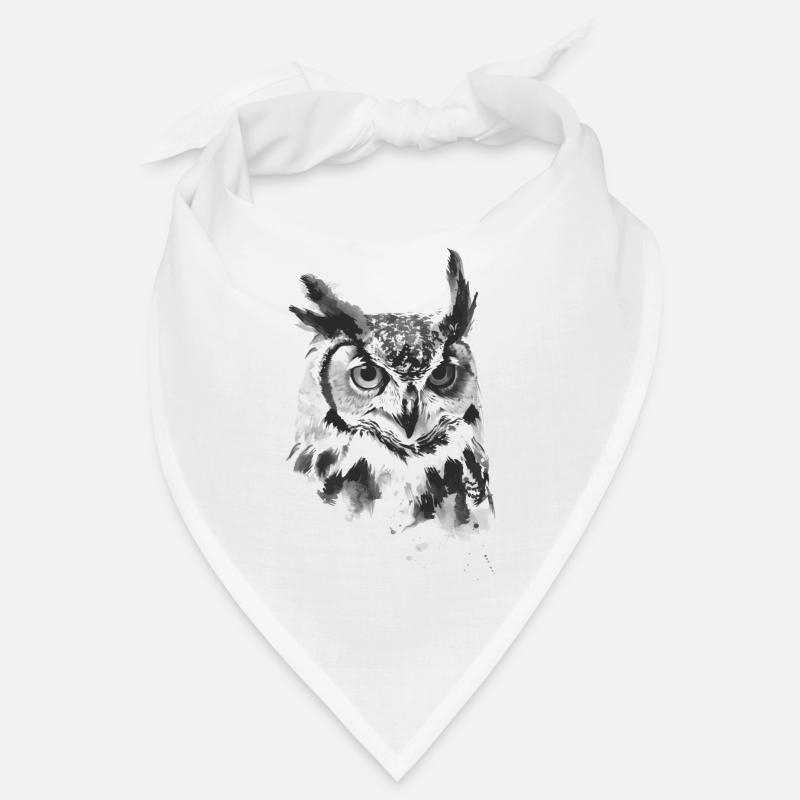 Eule - Bandana - Weiß