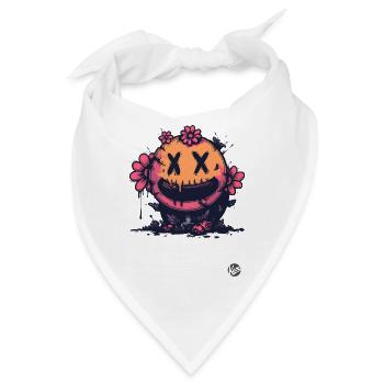 Lustige X-Augen Horror-Blume - Bandana - Weiß - Vorne