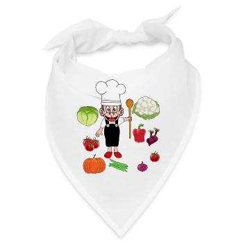 Koch Köchin Köche Gemüse Gastgeber Vegetarisch - Bandana - Weiß - Vorne