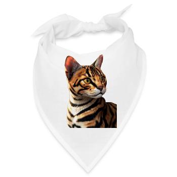 Bengal Katze Leopard Cat Leopardette Bengal Katzen - Bandana - Weiß - Vorne