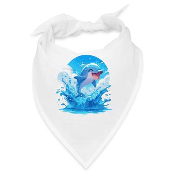 Dolphin Delfine Delfin - Bandana - Weiß - Vorne