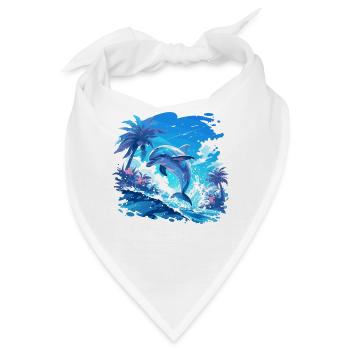 Dolphin Delfine Delfin - Bandana - Weiß - Vorne