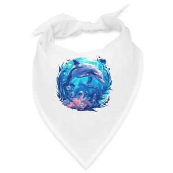 Dolphin Delfine Delfin - Bandana - Weiß - Vorne