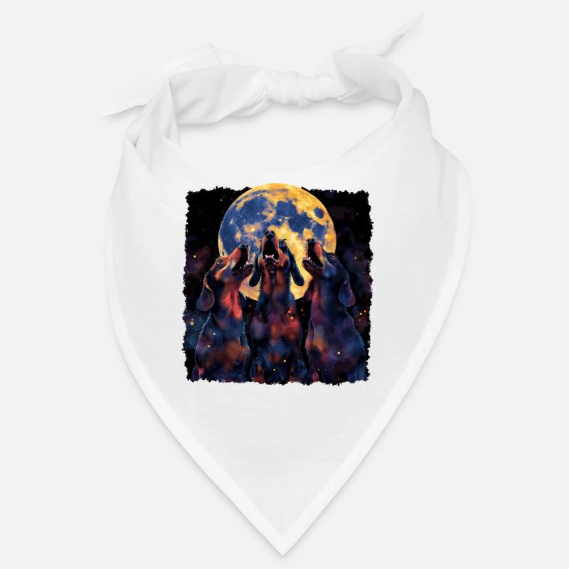 Dackel Hund Heulender Mond Bandana