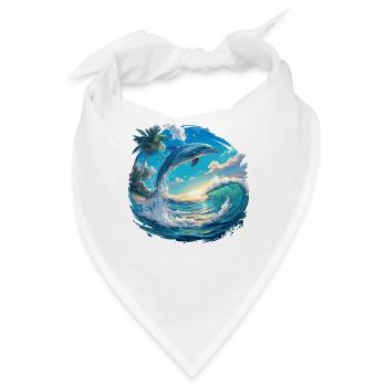 Dolphin Delfine Delfin - Bandana - Weiß - Vorne