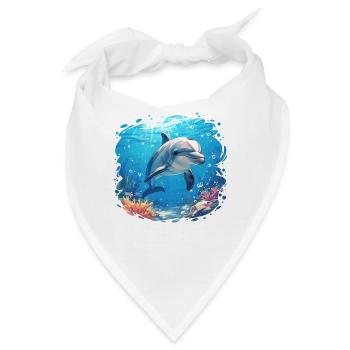 Dolphin Delfine Delfin - Bandana - Weiß - Vorne