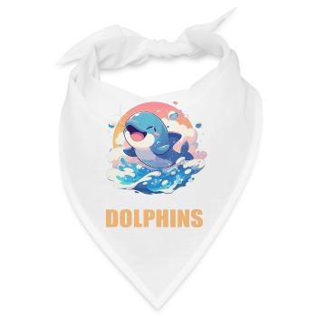 Dolphin Delfine Delfin - Bandana - Weiß - Vorne