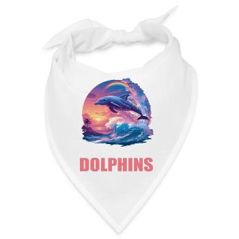 Dolphin Delfine Delfin - Bandana - Weiß - Vorne
