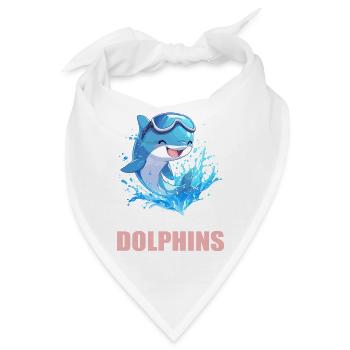 Dolphin Delfine Delfin - Bandana - Weiß - Vorne