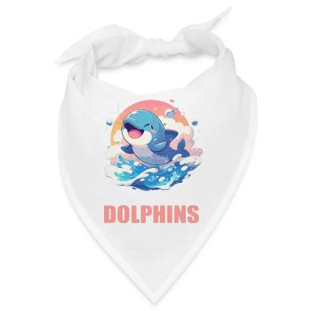 Dolphin Delfine Delfin - Bandana - Weiß - Vorne