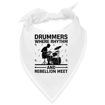 Drummers Where Rhythm And Rebellion Meet Drumming - Bandana - Weiß - Vorne