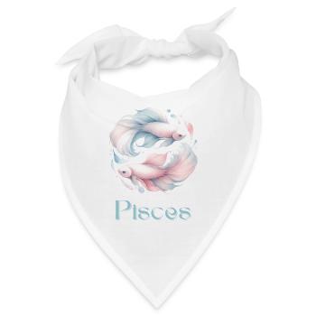 Elegantes Pisces Sternzeichen Aquarell Geschenk - Bandana - Weiß - Vorne