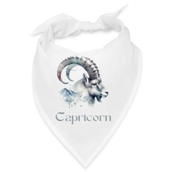 Elegantes Capricorn Sternzeichen Aquarell Geschenk - Bandana - Weiß - Vorne