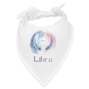 Elegantes Libra Sternzeichen Aquarell Geschenk - Bandana - Weiß - Vorne