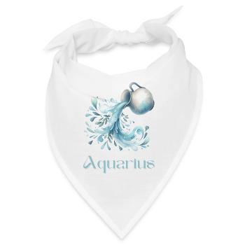 Elegantes Aquarius Sternzeichen Aquarell Geschenk - Bandana - Weiß - Vorne